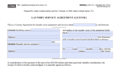 Blumberg Form 65: Laundry Service Agreement License, New York Preivew Image