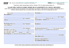 Blumberg Form 62: Lease for a Single Family Home or an Apartment in a Small Building, Nationwide Preview Image
