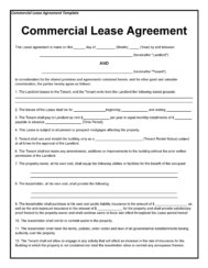 Sample commercial lease agreement