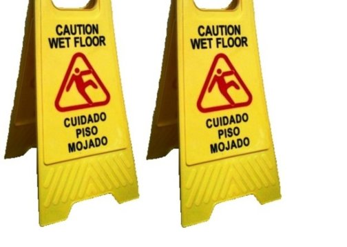Caution wet floor signs