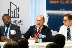 Adam Leitman Bailey speaking at a panel of real estate experts along with New York City council members to discuss the anticipated rent regulation reform